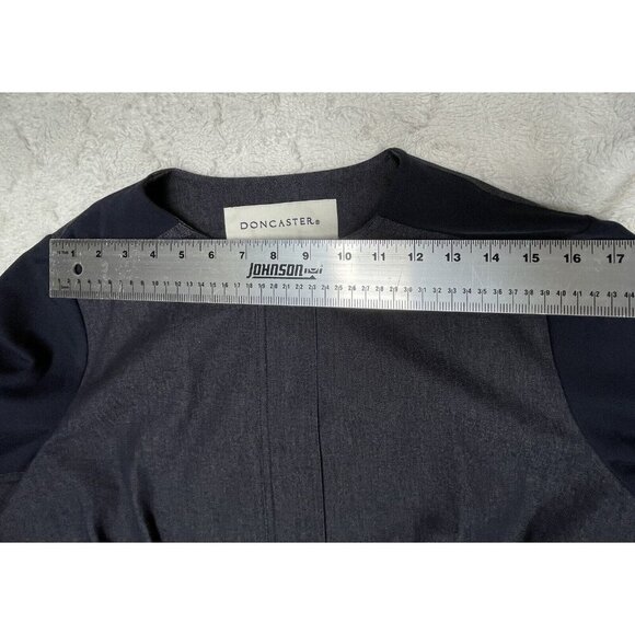 Doncaster Women's 14 Semi-Casual Navy Crew Neck Long Sleeve Full Zip Top Jacket - Picture 6 of 10